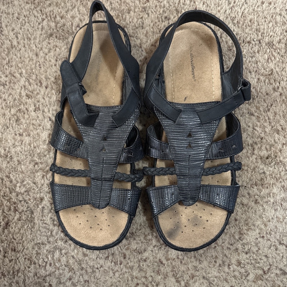 Cloudwalkers Sarah Comfort Sandals Strappy Women's 11 W Black